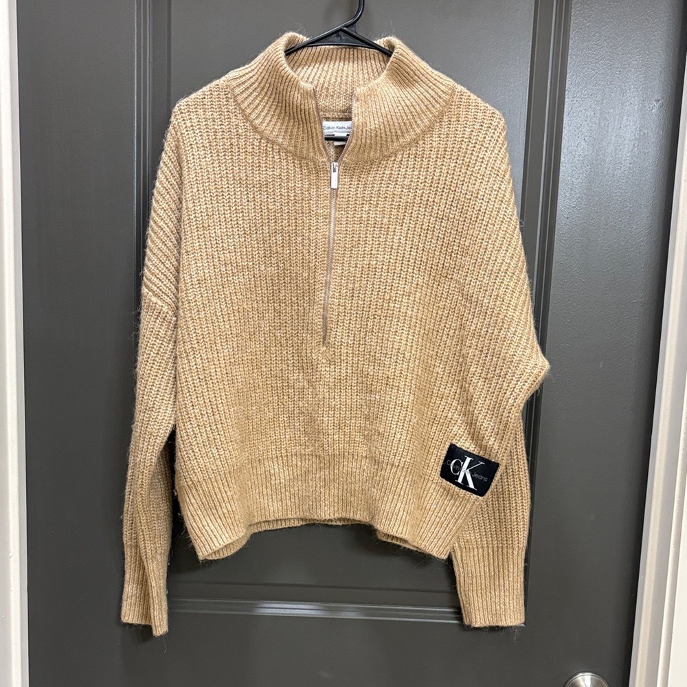 Calvin Klein Women's Beige Cowl Neck Sweater